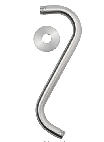 11 in. S-Style Shower Arm and Flange in Brushed Nickel