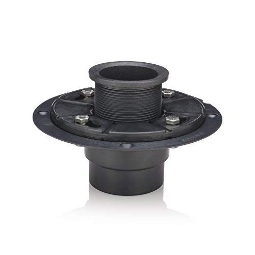 Shower Drain Base with Adjustable Ring + Rubber Coupler for Linear Shower Drain Installation