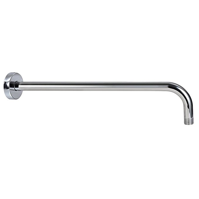 Purelux Extra Long Stainless Steel 16 Inch Replacement Shower Arm with Flange, Chrome finish,