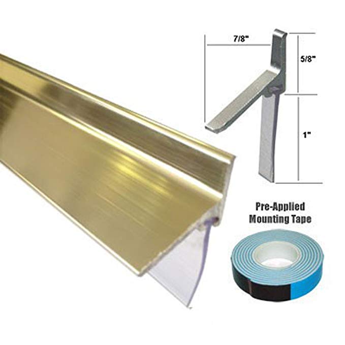 Gold Framed Shower Door Replacement Bottom Deflector with Vinyl Sweep - 35