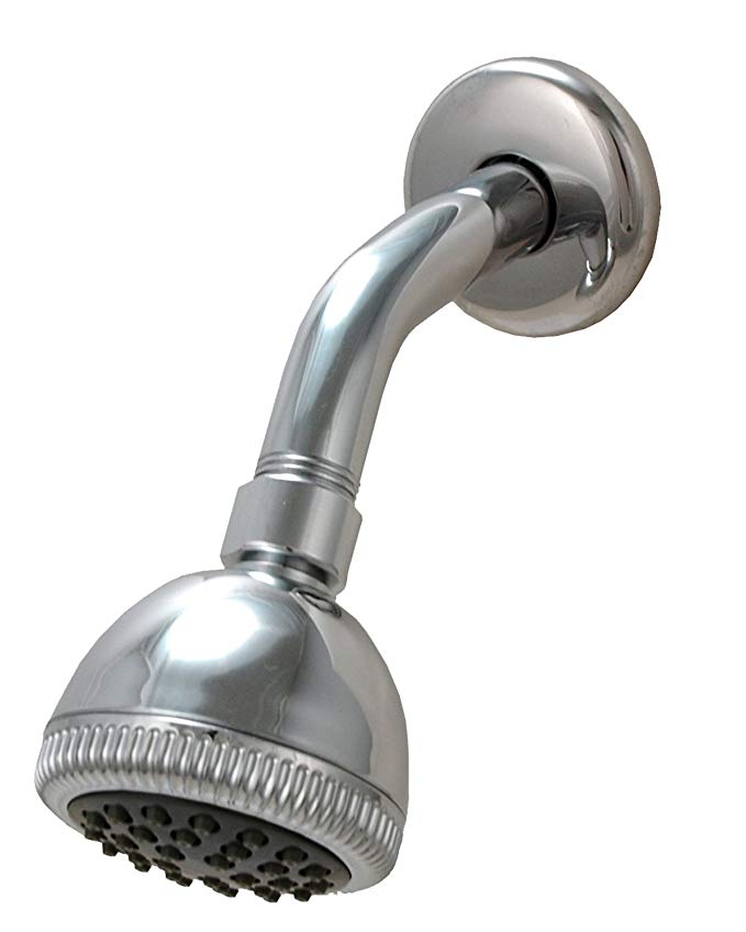 Anti-clog Shower Arm and Head, Chrome Finish - By Plumb USA