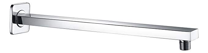 Purelux 16 Inches Rectangular Stainless Steel Replacement Shower Arm with Flange, Chrome Finish