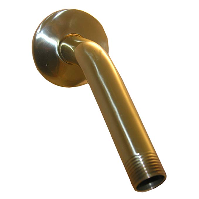 LASCO 08-2459 6-Inch Wall Flange Shower Arm, Polished Brass Plated