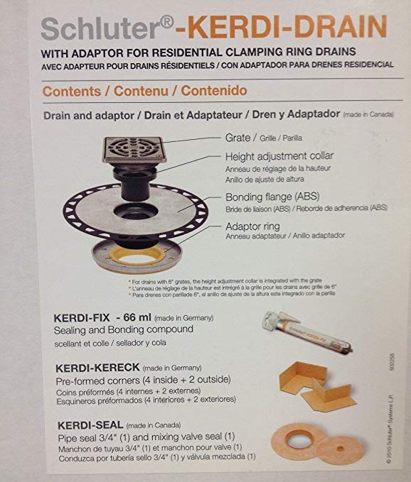 Schluter Kerdi Adaptor Drain Oil-Rubbed Bronze-ABS Version