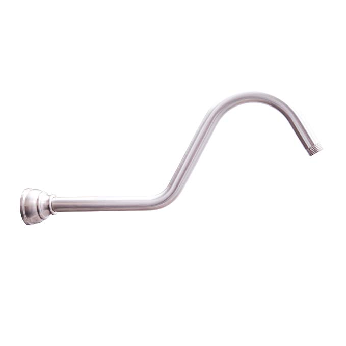 Dyconn Faucet WSA0316-BN S Shaped Shower Arm with Flange, 16