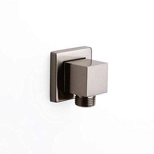 JiaYouJia Solid Brass Square Shower Wall Supply Elbow for Hand Shower in Brushed Nickel