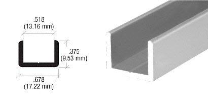 C.R. LAURENCE SDCR12BN CRL Brushed Nickel Frameless Shower Door Aluminum Regular U-Channel for 1/2