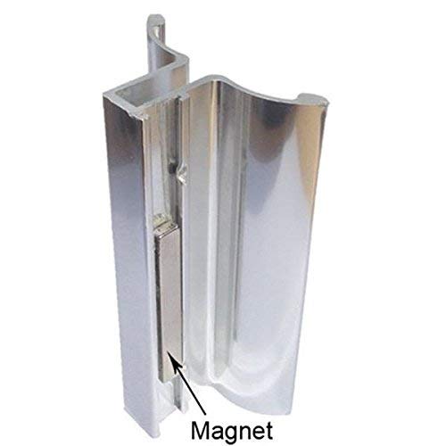 Bright Chrome Frameless Shower Door Handle with Magnet