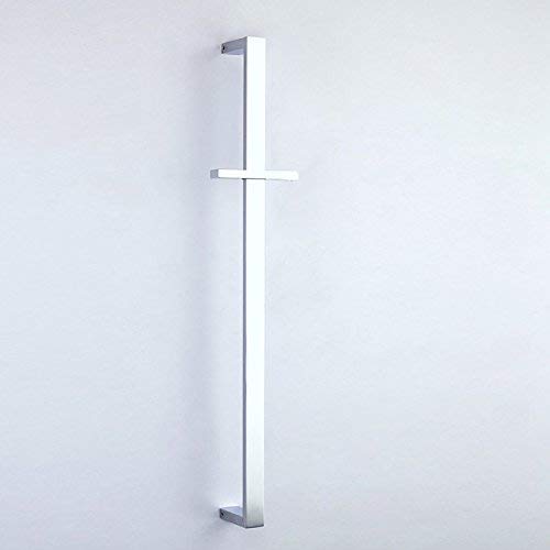 JiaYouJia Solid Brass Adjustable Wall Mount Square Slide Shower Bar in Chrome