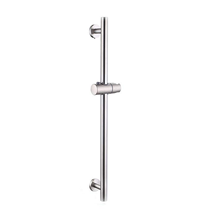 BOEN F103-2 Bathroom Adjustable Slide Bar ROUND Wall Mount, Brushed Nickel SUS 304 Stainless Steel