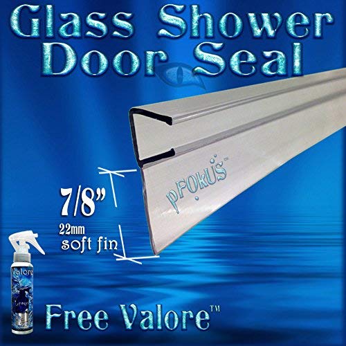 DS101 - 5/16'' glass thickness - 36'' Long. Shower Glass Door Shower Door Seal to fill a gap and prevent water leakage-FREE!! 4oz Valore Sealer and Cleaner to prevent water dots. $50 FREE SHIPPING!!! (Discount shown in cart)