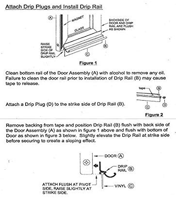 Chrome Framed Shower Door Replacement Drip Rail with Vinyl Sweep - 32