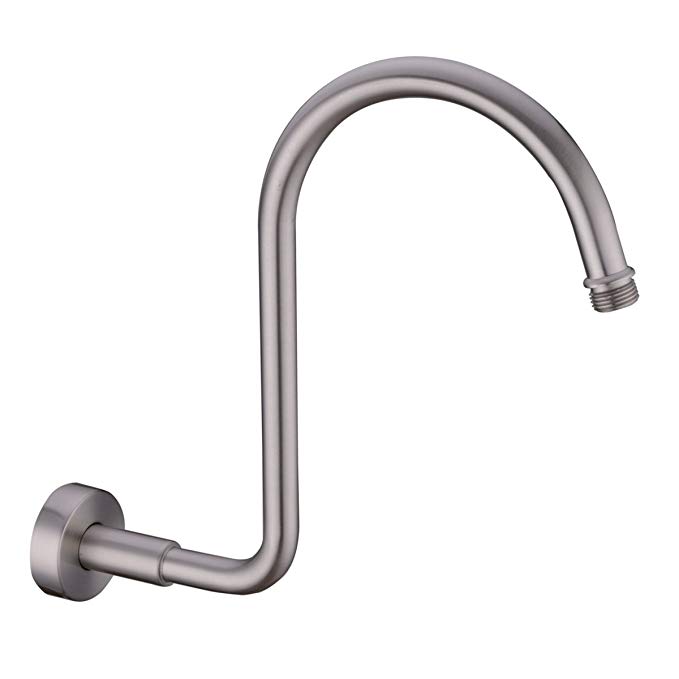 HANEBATH Brass S Shaped Shower Arm and Flange, Brushed Nickel, also Chrome or Oil Rubbed Bronze for Choose