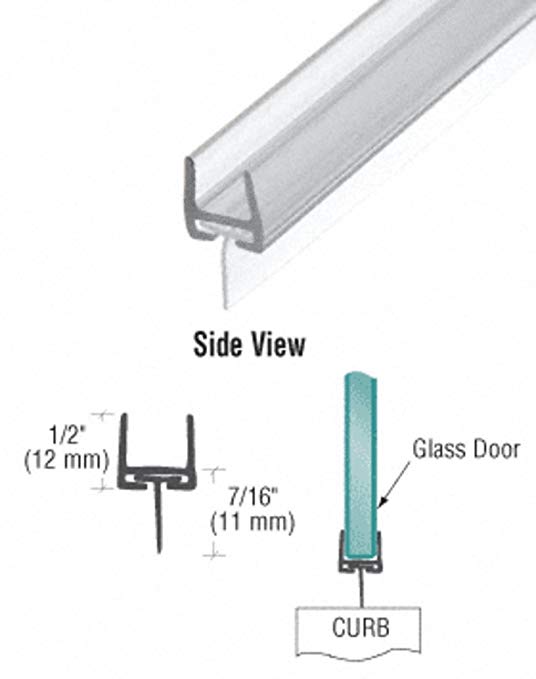 CRL Polycarbonate Bottom Rail With Wipe for 1/2