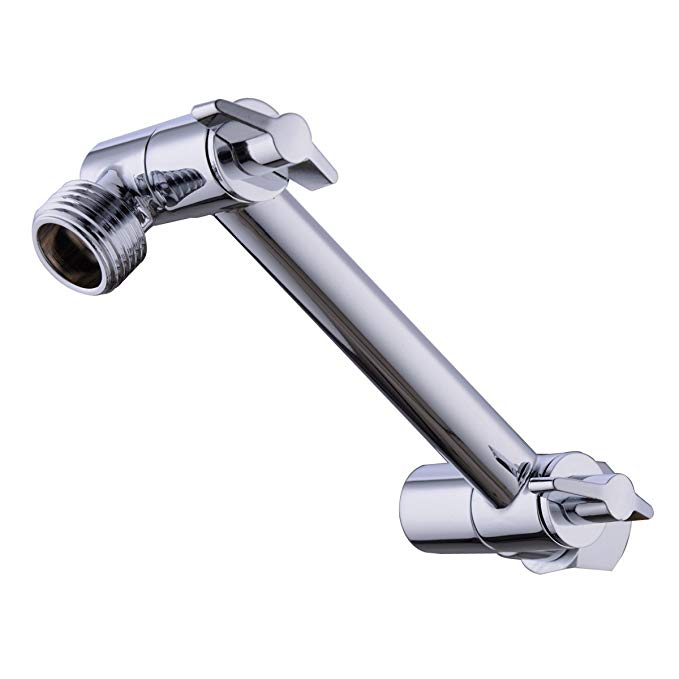 HANEBATH 4 Inch Brass Shower Arm Shower Head Combo Adjustable Height Arm Mount,Chrome